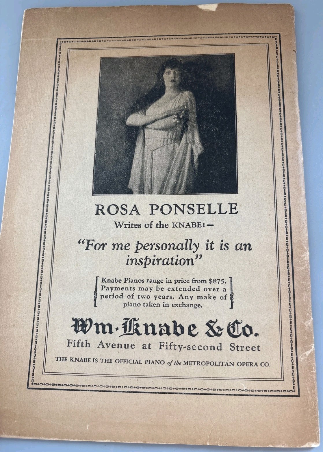 Metropolitan Opera Faust Deluxe Libretto c 1927-1928 Fred Rullman Knabe NYC
