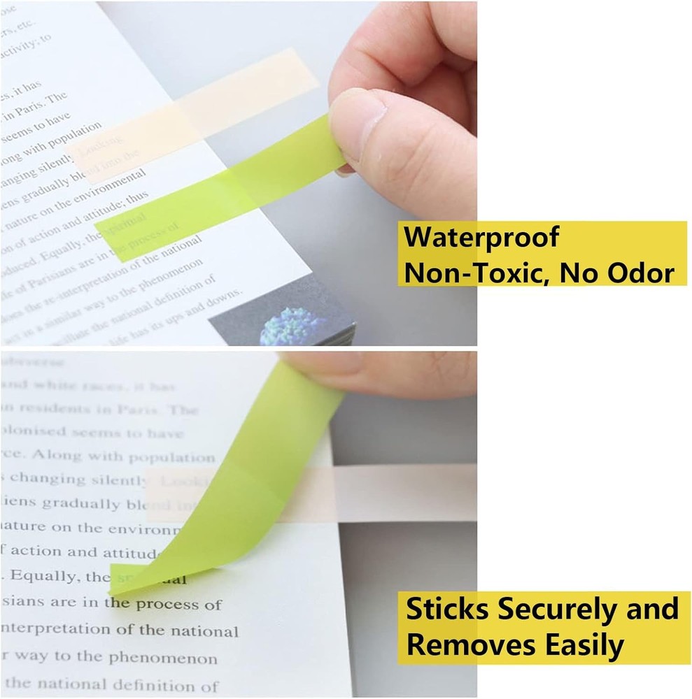 Stiy Book Tabs, Writable Translucent Book Markers Annotating Pa