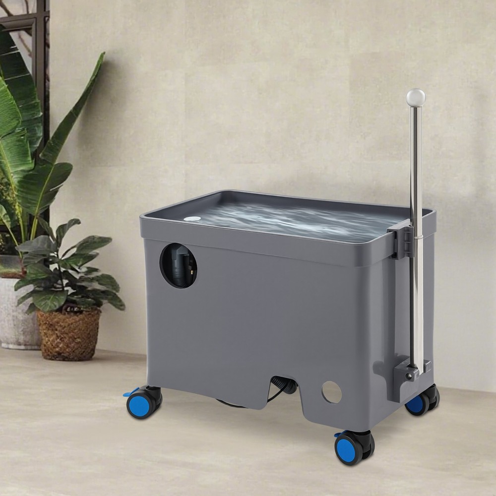 Floor Mop Sink with Wheels Multi-Functional Retractable Handrail for Bathroom