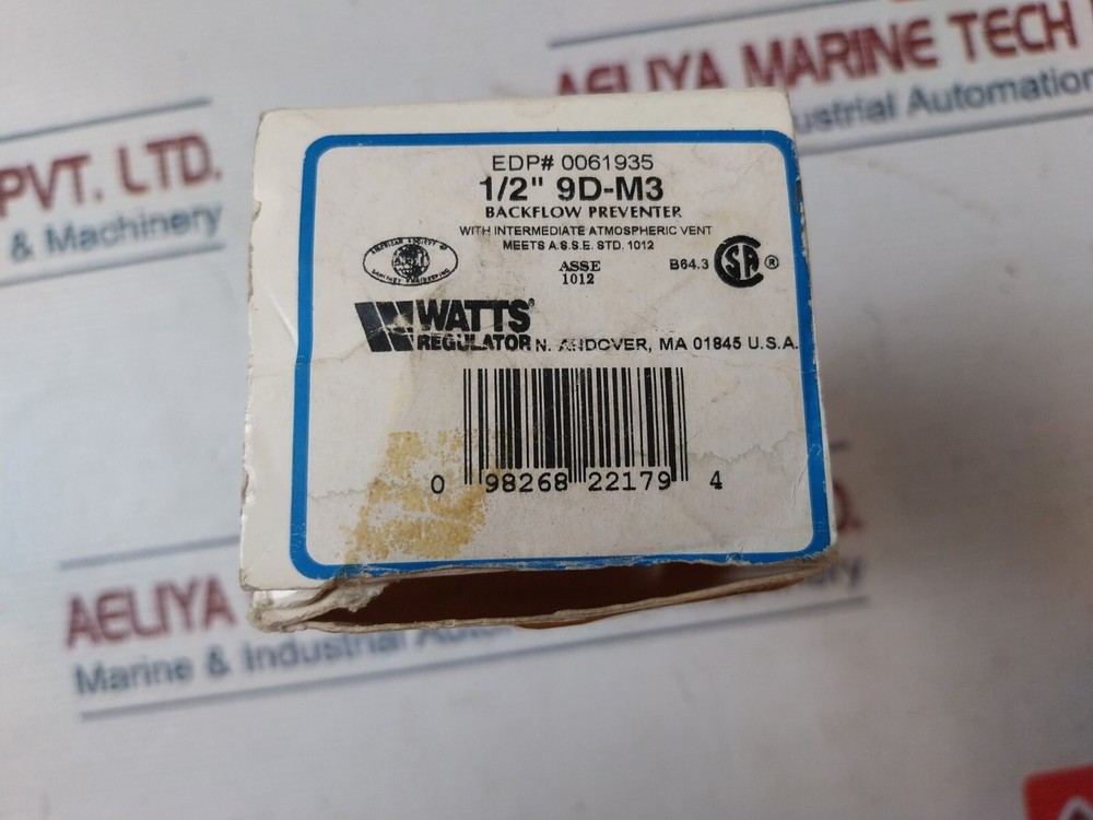 Watts Regulator 0061935 Backflow Preventer 1/2" B64.3