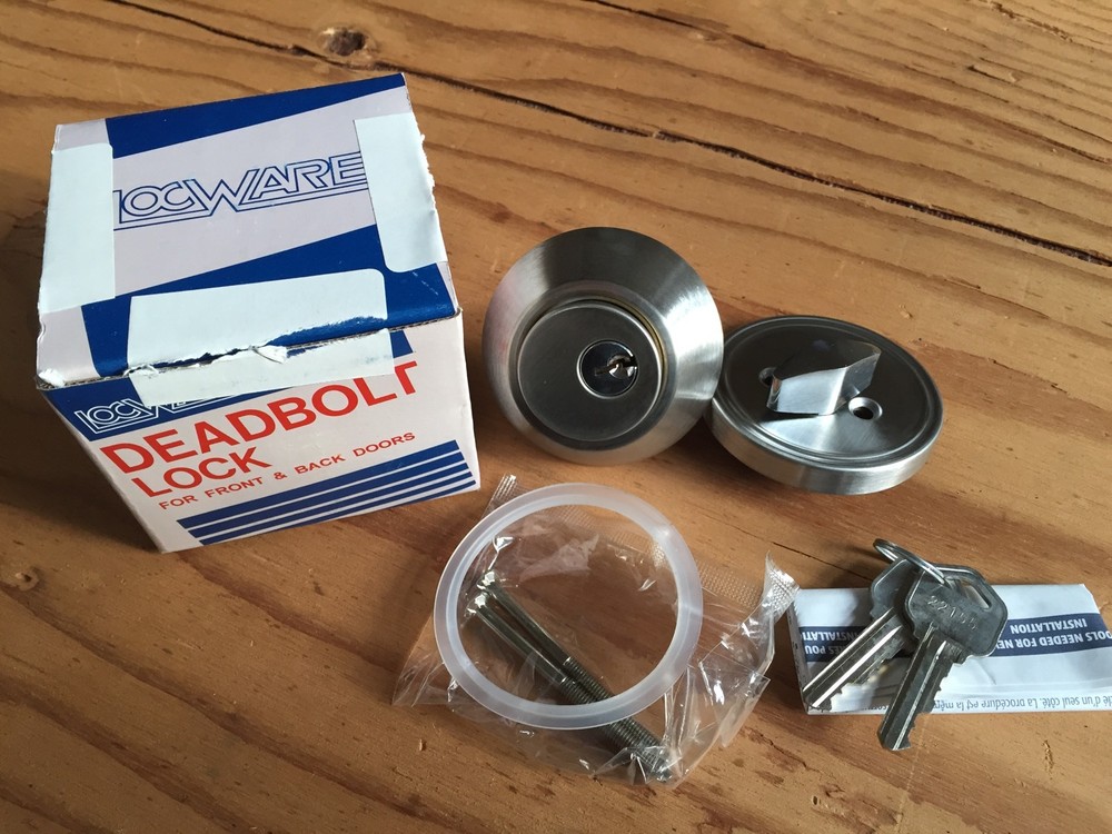Locware Deadbolt Lock model 5125 stainless Lock faces only New