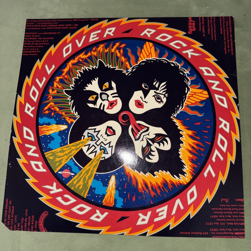 KISS Vintage Original Temporary Tattoo Sheet 1977 Album Insert Ace Frehley RARE