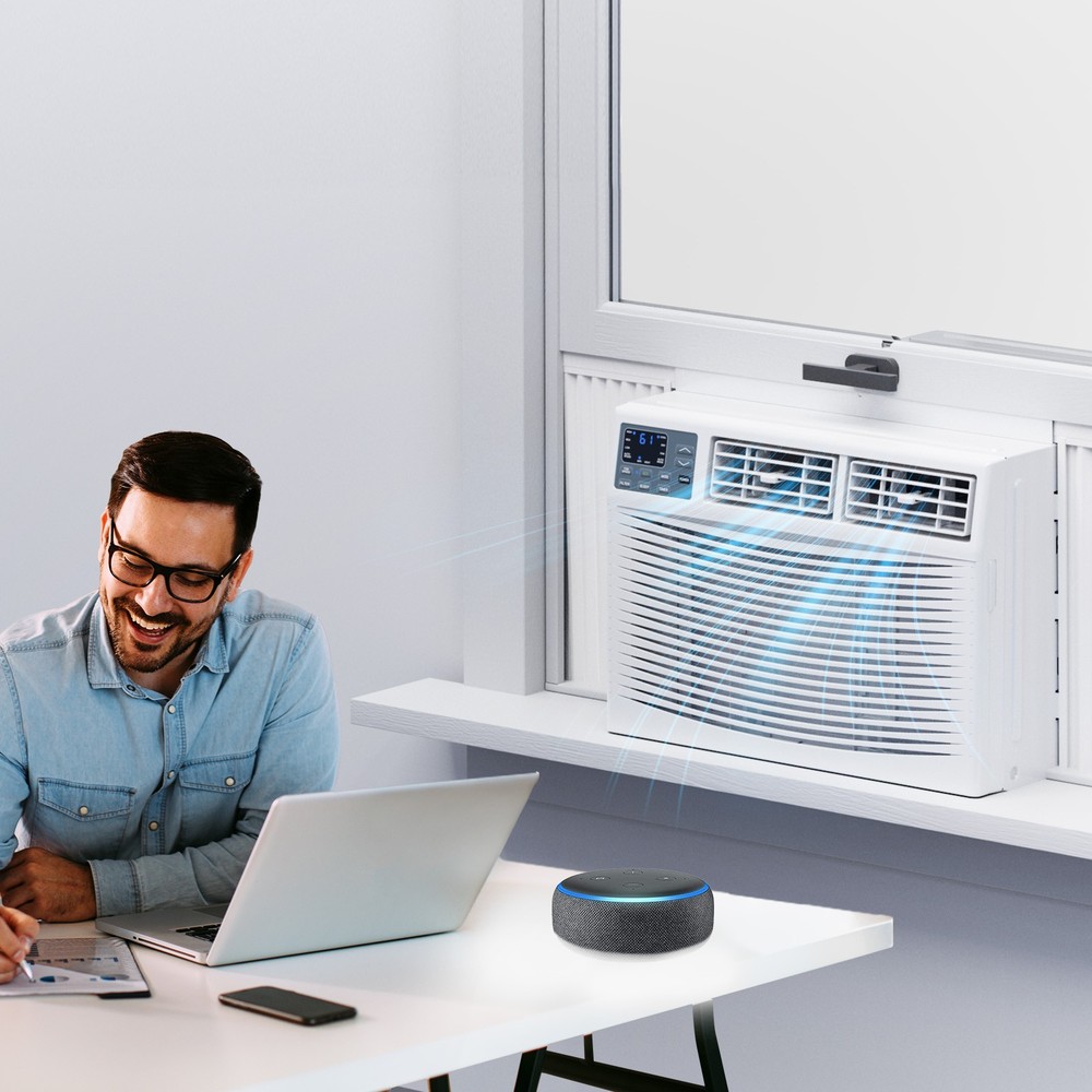 18000BTU Window Air Conditioner with Heat & Timer, Wi-Fi Enabled Window AC Unit