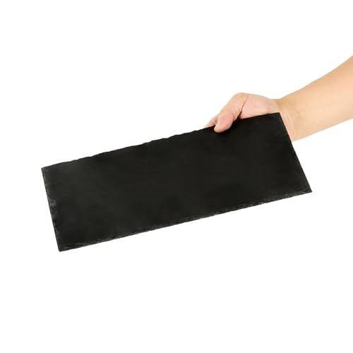 Restaurantware Rectangle Slate Platter 4 Count 11.8 x 5.9 Inch Scratch-Resistant