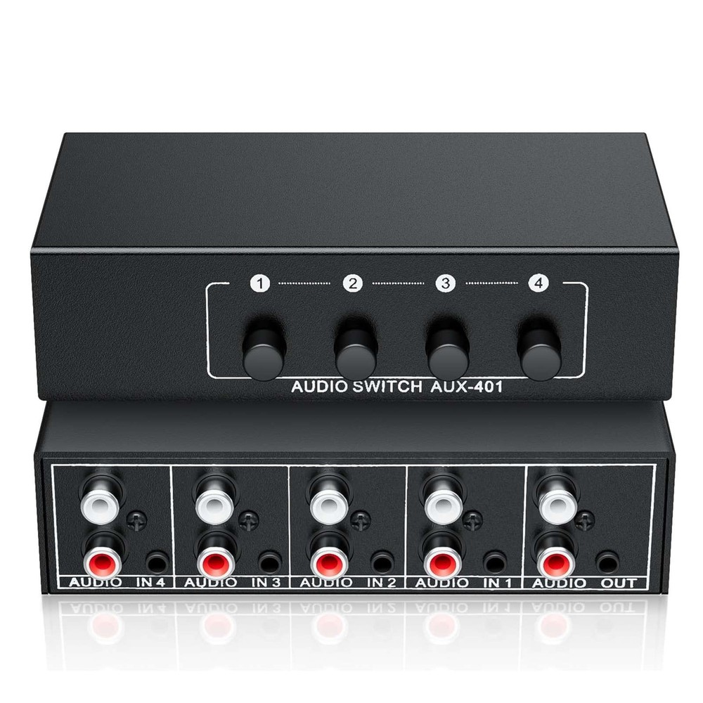 1PCS Stereo Audio Switcher 4 in 1 Out A/B Analog For Multi-source Switching