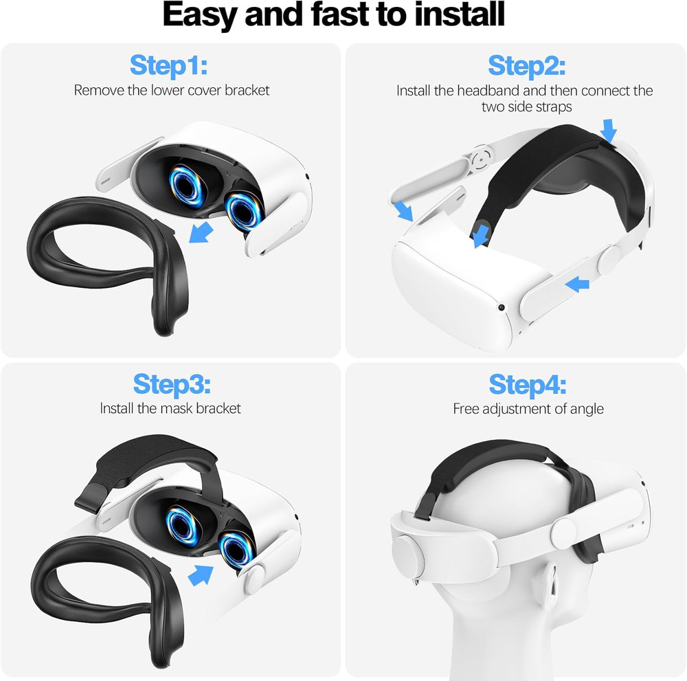 Head Strap Compatible with Oculus Quest 2,Meta Quest 2 Accessories Adjustable El