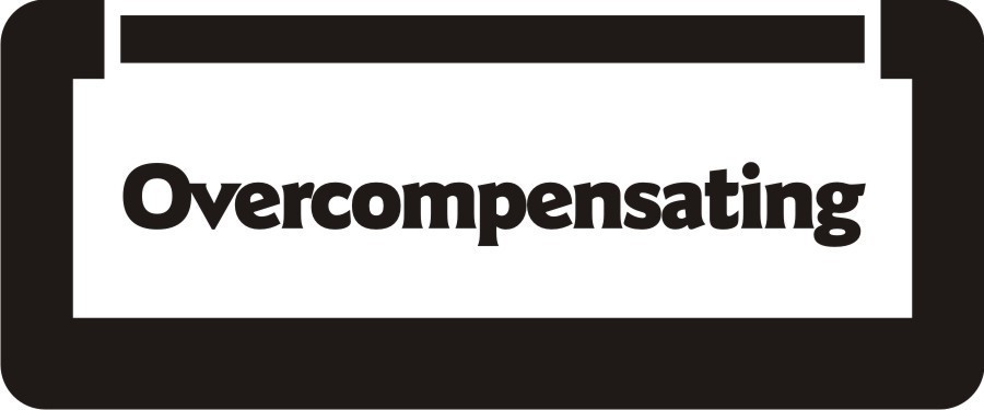 3 - Overcompensating Hard Hat Biker Helmet Sticker Bs449 3