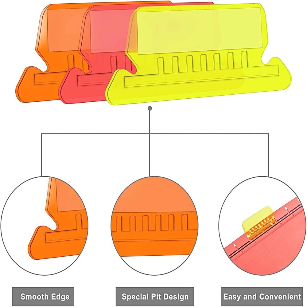 File Folder Tabs, 60+120 Sets Multicolor Hanging File Folder Tabs with Inserts