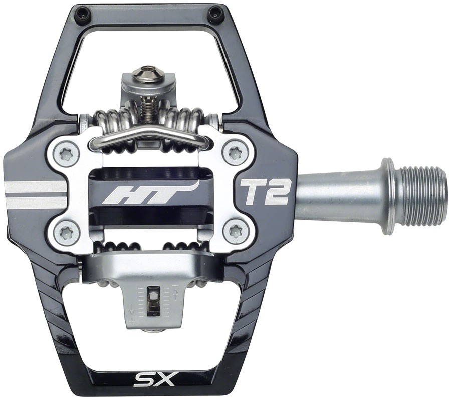 HT Components T2-SX Pedals - Dual Sided Clipless with Platform, Aluminum,