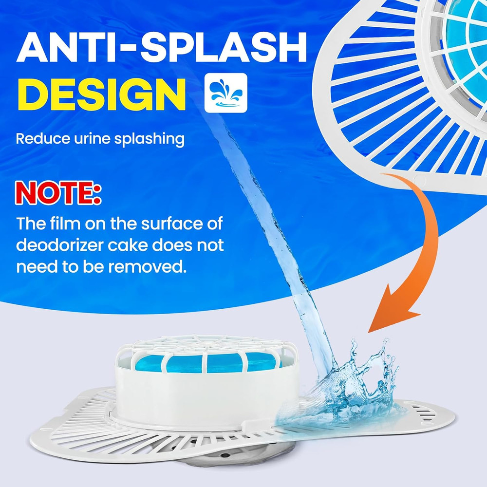 12 Pack Urinal Deodorizer Screen, Urinal Cakes with Anti-Splash Filter Odor Prot
