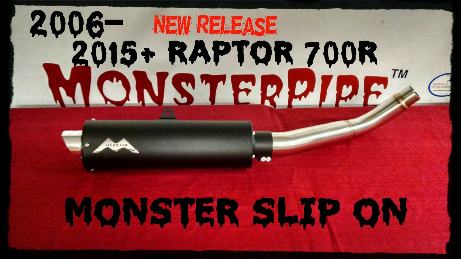 Yamaha Raptor 700 YFM700R Exhaust   Monster Pipe  Monsterpipe slip on exhaust