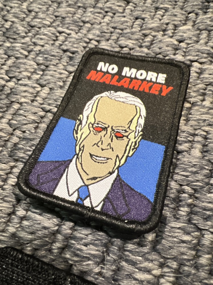 Dark Brandon “No More Malarkey” Patch With Hook Backing