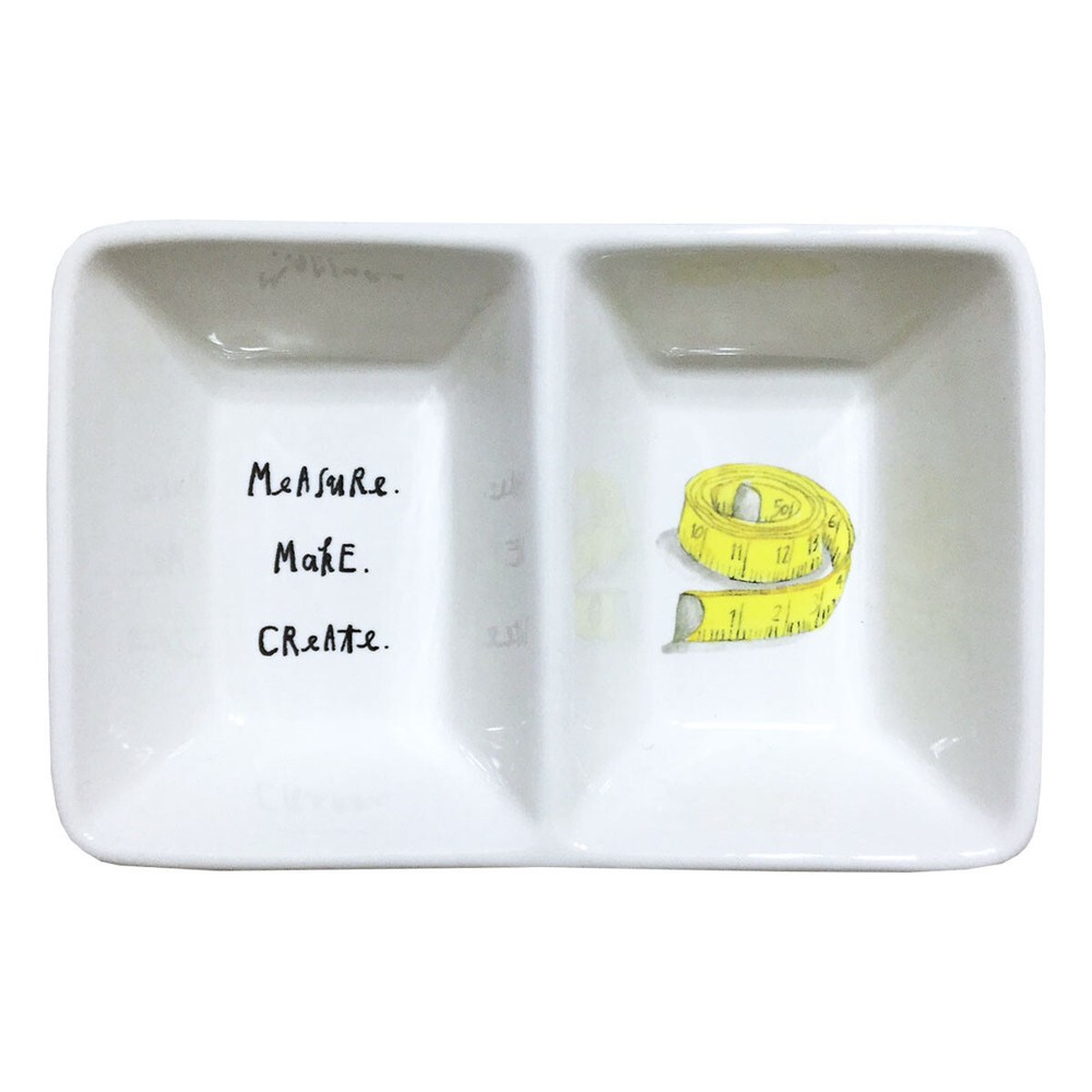 Rae Dunn Divided Dish Measure Make Create Craft Organizer Sewing Storage