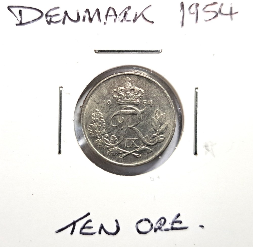 @@@ A NICE 1954 DENMARK TEN  ORE @@@