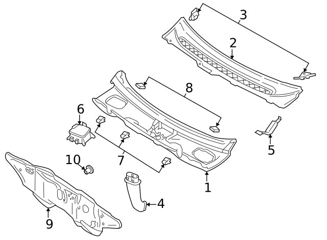 Genuine Ford Cowl Top Panel Plug W706010-S300