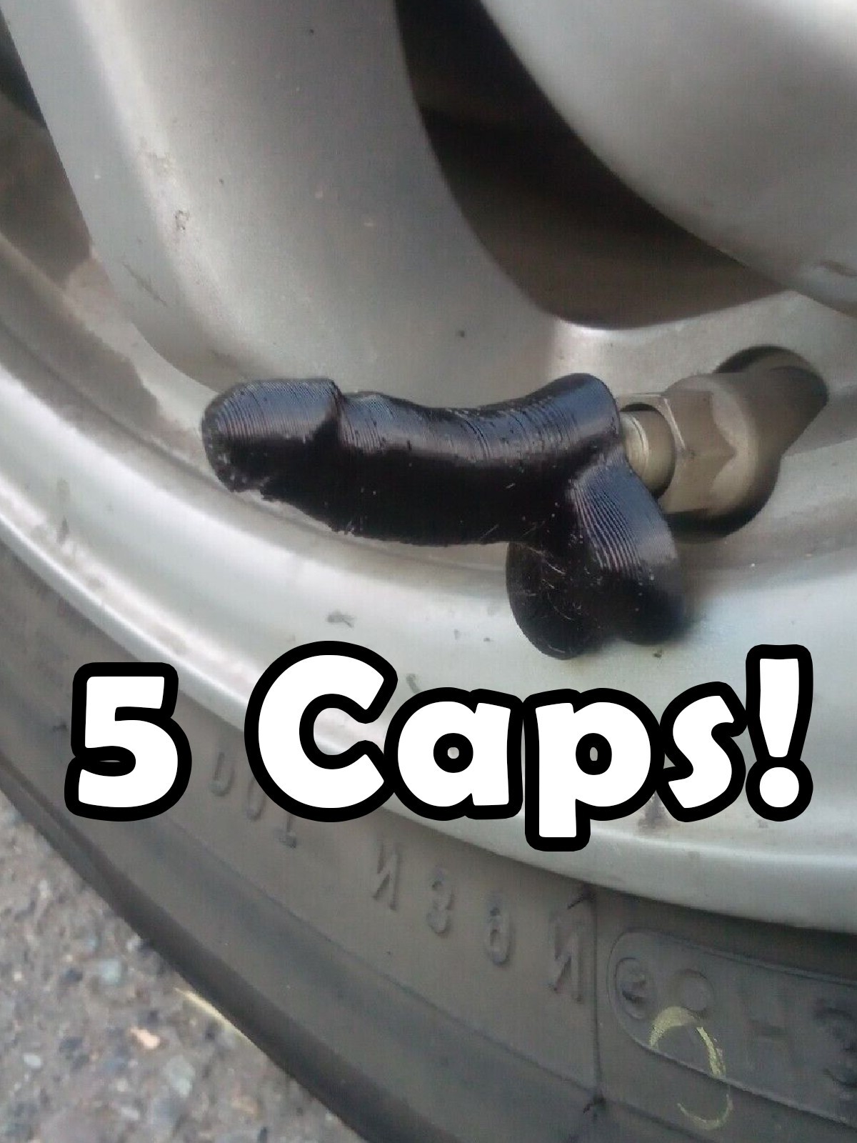 PENIS Dick Valve Stem Tire CAP qty (5) DICK WEENIE Prank Gift (Cars Bikes Funny)