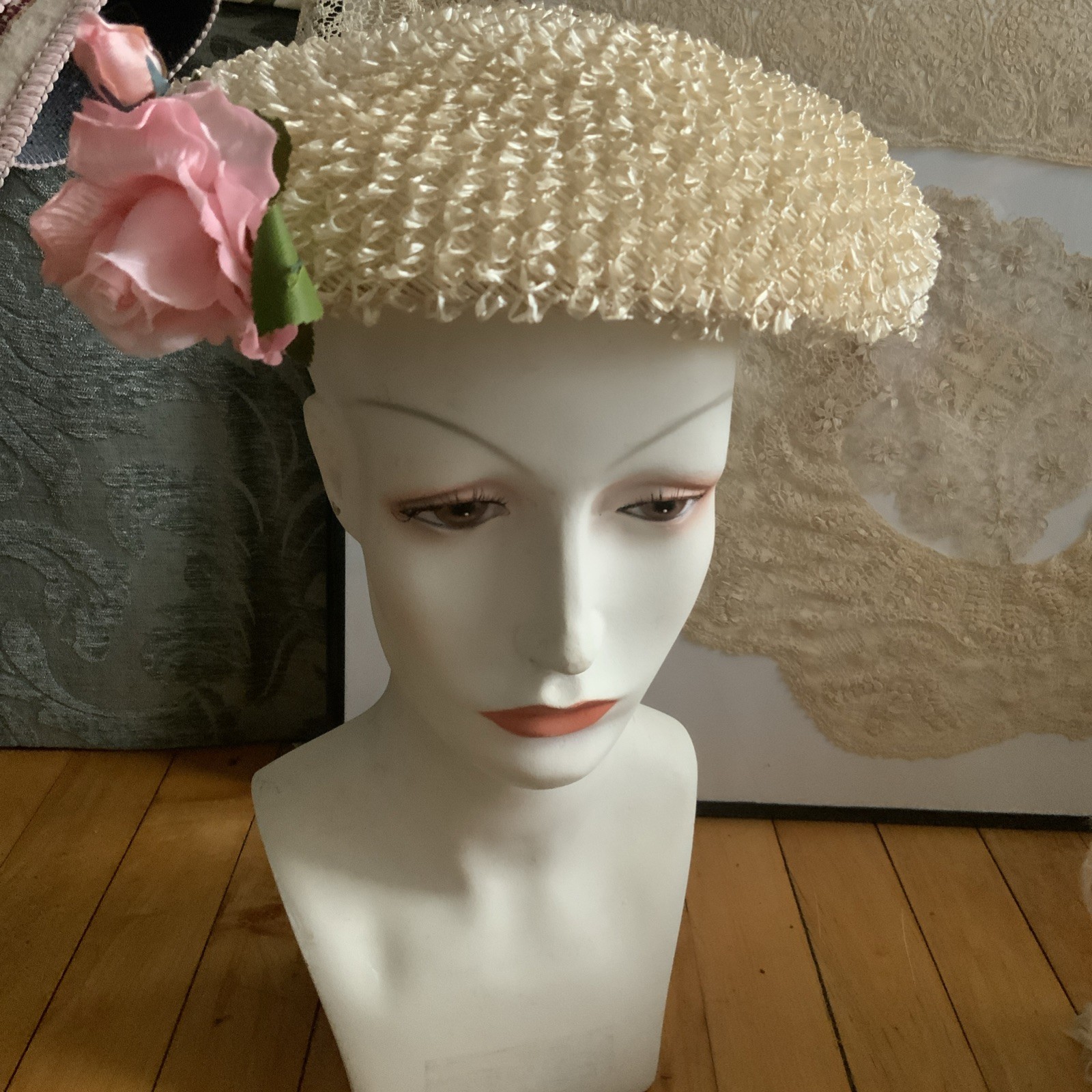 Vintage Wide Saucer  Woman’s Hat In Hat! Derby Church