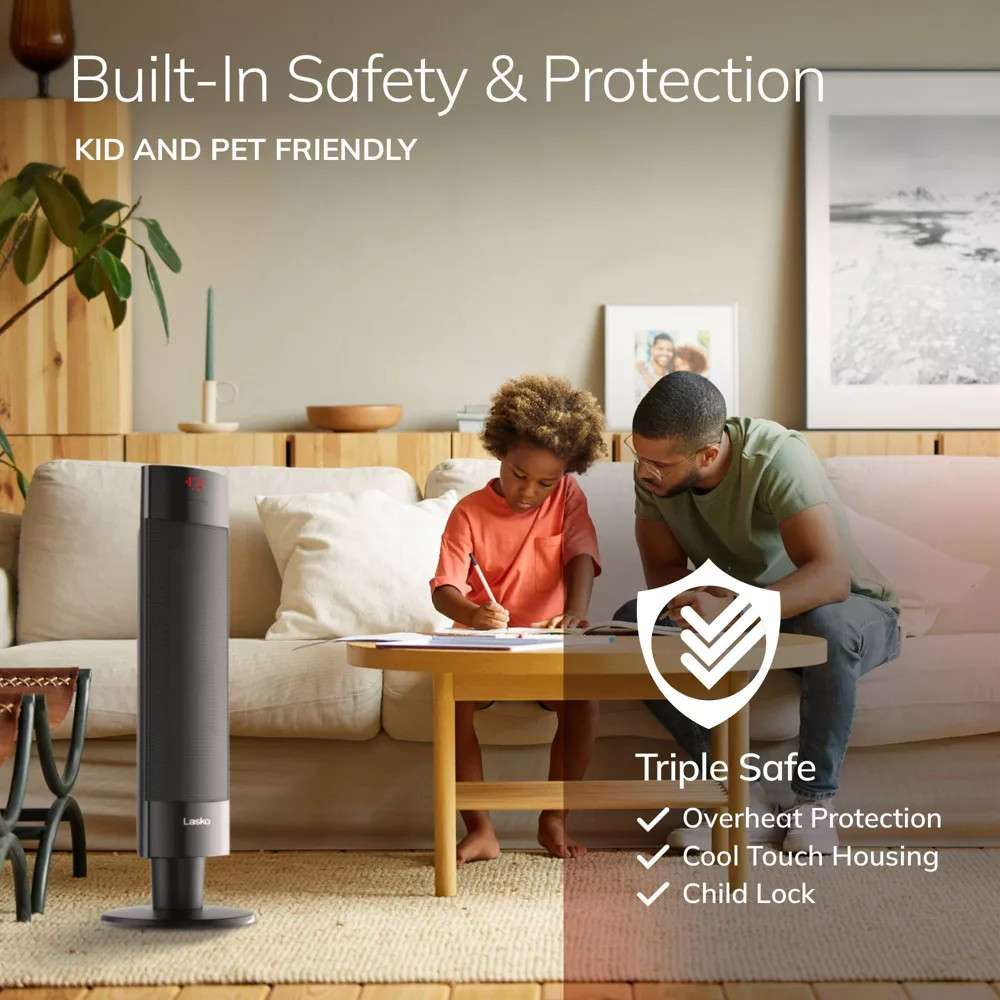 Lasko Ceramic Pedestal Heater with Remote Control