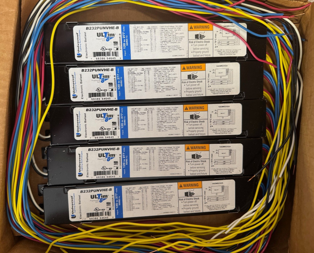 10 Pieces UNIVERSAL B232PUNVHE-B  2-Lamp Programmed Start Electronic  Ballast