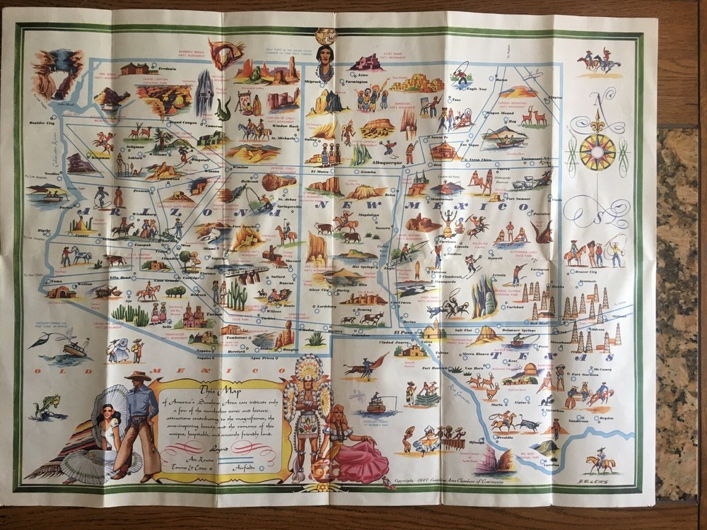 Sunshine Air Trails Map - 1947