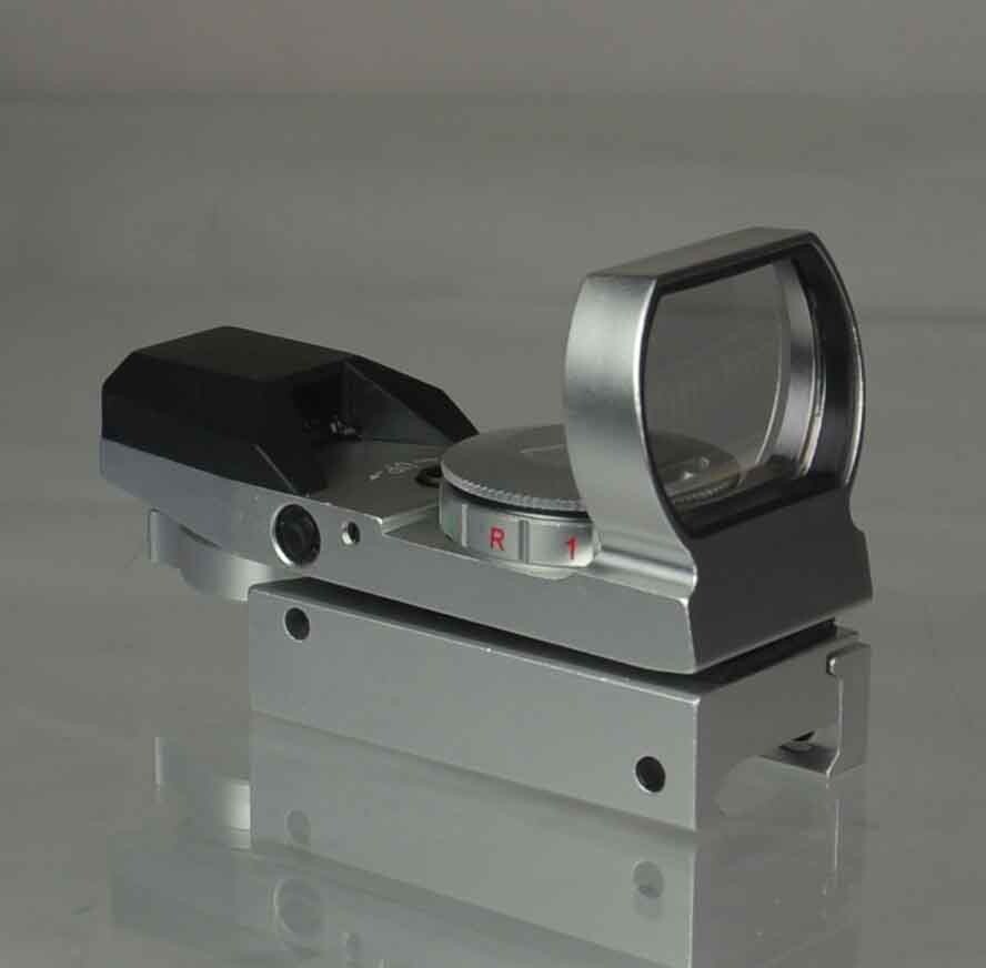 New Reflex Red and Green Adjustable Dot Sight Anodized Silver Finish