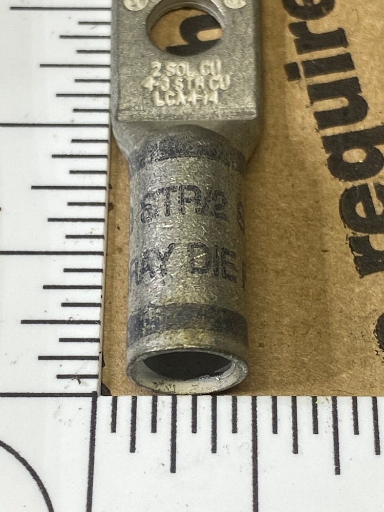 5 PANDUIT Tin-Plated Copper Compression Lugs (4-3 STR cu) 2 SOL cu
