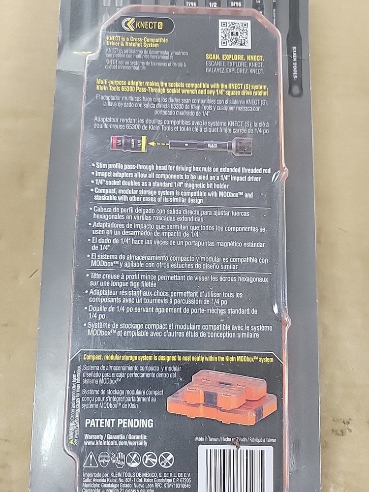 Klein Tools 65300KNECT 21-Piece SAE KNECT Starter Kit MODbox Compatible