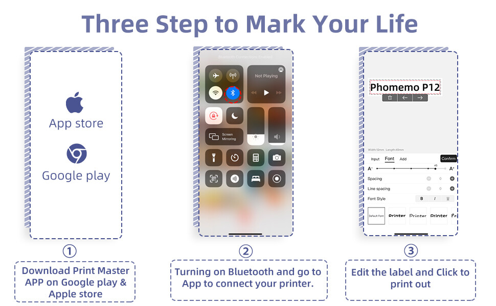 Wireless Pocket Mini Thermal Transfer Label Maker Paper Printer Printing Machine