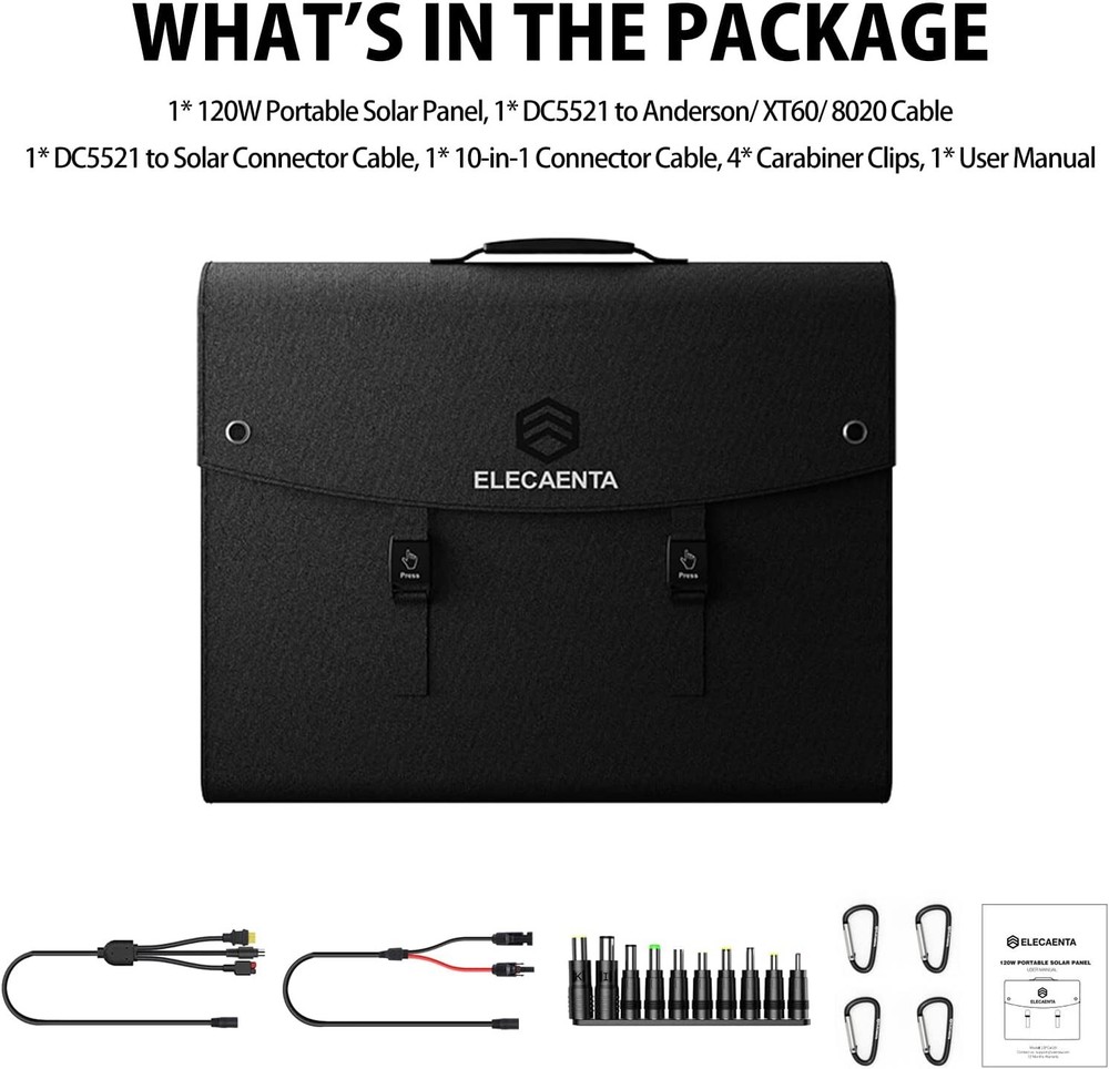 120W Portable Solar Panel for Power Station, 24% High Efficiency