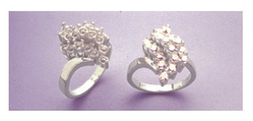 2.5mm Accented Waterfall Solid Sterling Silver Dinner Ring Size 7