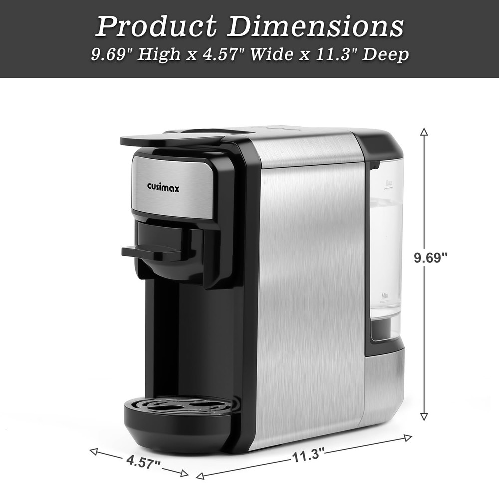 Espresso Machine Single Serve Coffee Machine with Nespresso Pods, Adjustable ...
