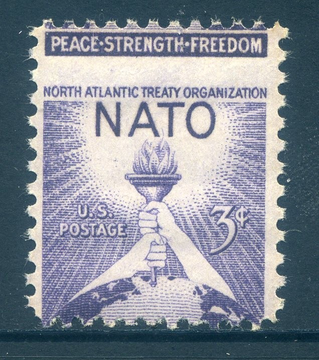 1008, 3¢ NATO Misperf Single, Mint NH