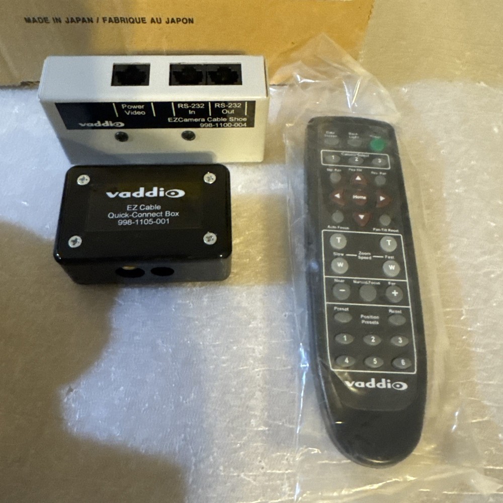 SONY EVI-D100C CAMERA, VADDIO EZCAMERA, REMOTE, QUICK CONNECT BOX￼