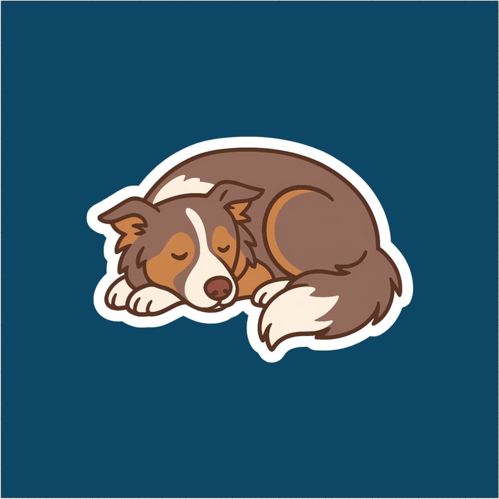 Border Collie (Lilac Tri) Sleeping Sticker