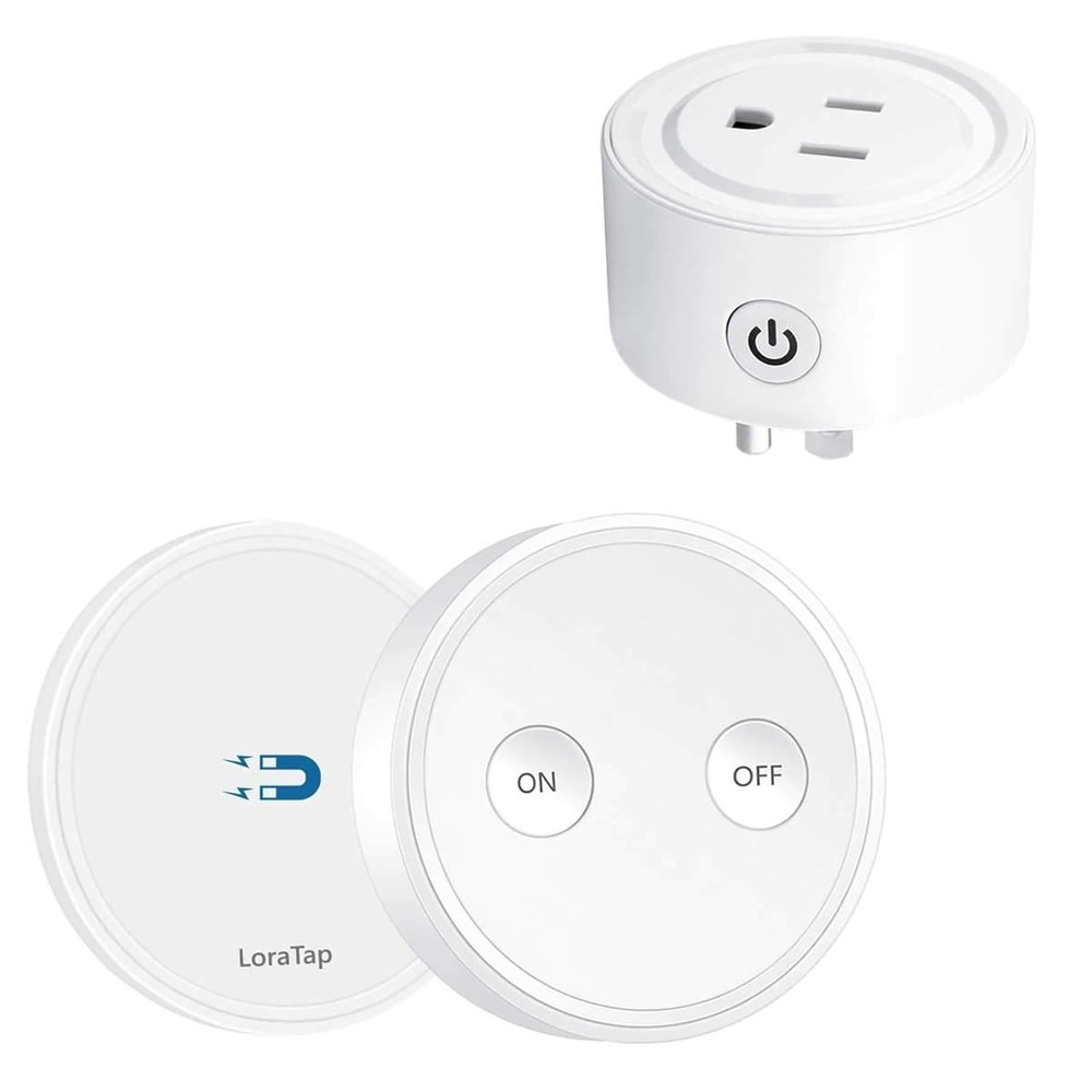 2 Pack Mini Remote Control Outlet Plug Adapter, 10A/1100W, White