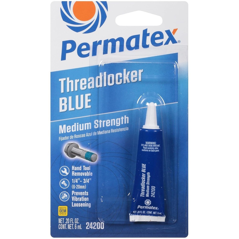 24200 Medium Strength Threadlocker Blue, 6 ml, Automotive Threadlocker For Pr...