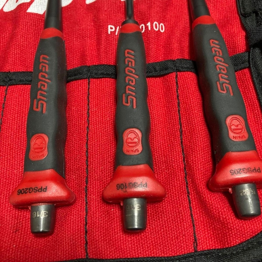 Snap-on RED Soft Grip Starter Punch 5Pc Set [Used]