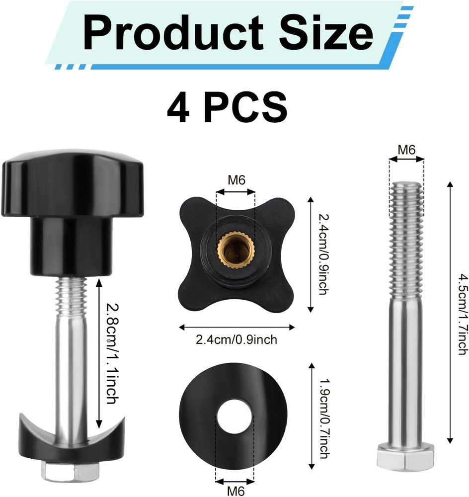 4 Sets Rollator Walker Replacement Knobs, Universal Replacement Arm Adjustment