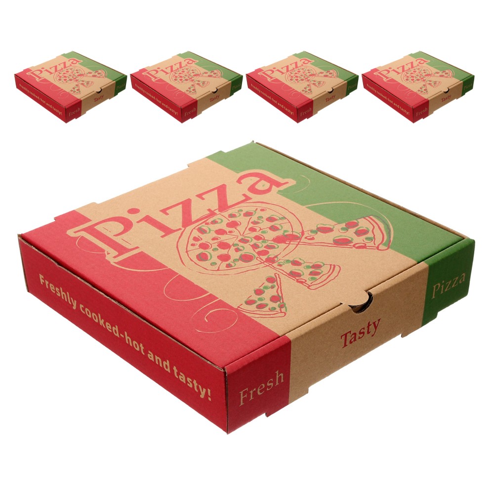 5 Pcs Pizza Packaging Box Cookie Storage Containers Bakery Boxes