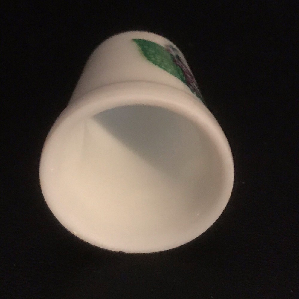 COLLECTABLE THIMBLE PURPLE FLOWER BONE CHINA 45