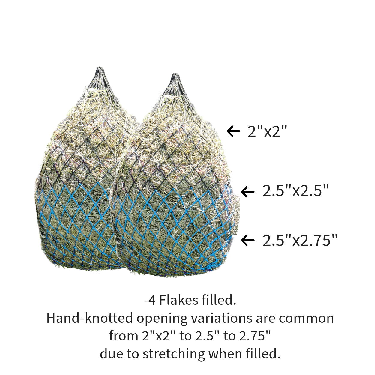 Derby Originals 42” Slow Feeder Soft Mesh Hanging Hay Net Lot of 2 for Horses