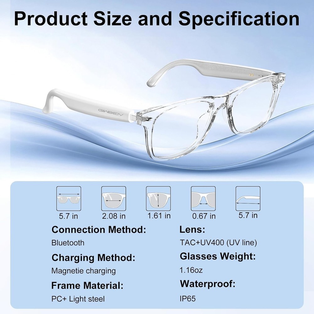 AI Glasses for 165 Languages, Music Function & Automatic Lens Adjustment