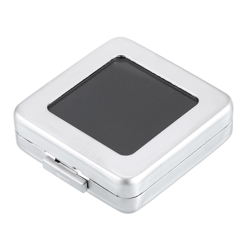 2.2x2.2x0.6 Inch Gemstone Display Box, Diamond Storage Boxes, Silver Tone