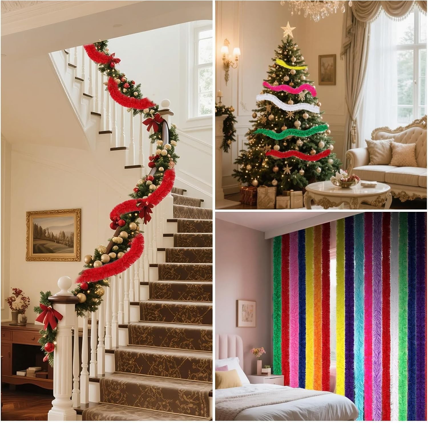 7 Color Fluffy Boa Artificial 5ft Feather Faux Fur Costume Halloween Decoration