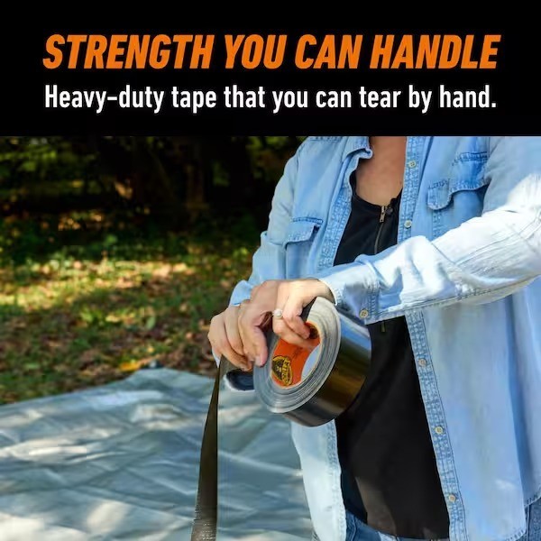 Heavy Duty Black Duct Tape Gorilla Tough Weather Resistant Large (10 yard) Roll