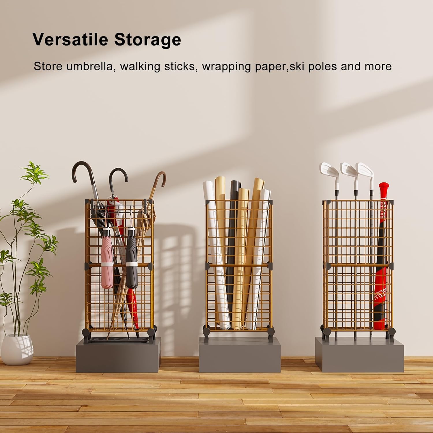 AWTATOS Umbrella Holder Entryway, Umbrella Stand Freestanding, Metal Square Umbr