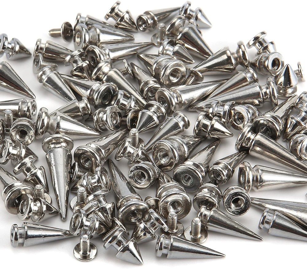 YORANYO 70 Sets Mixed Shape Spikes and Studs Tree 70Pcs, Silver
