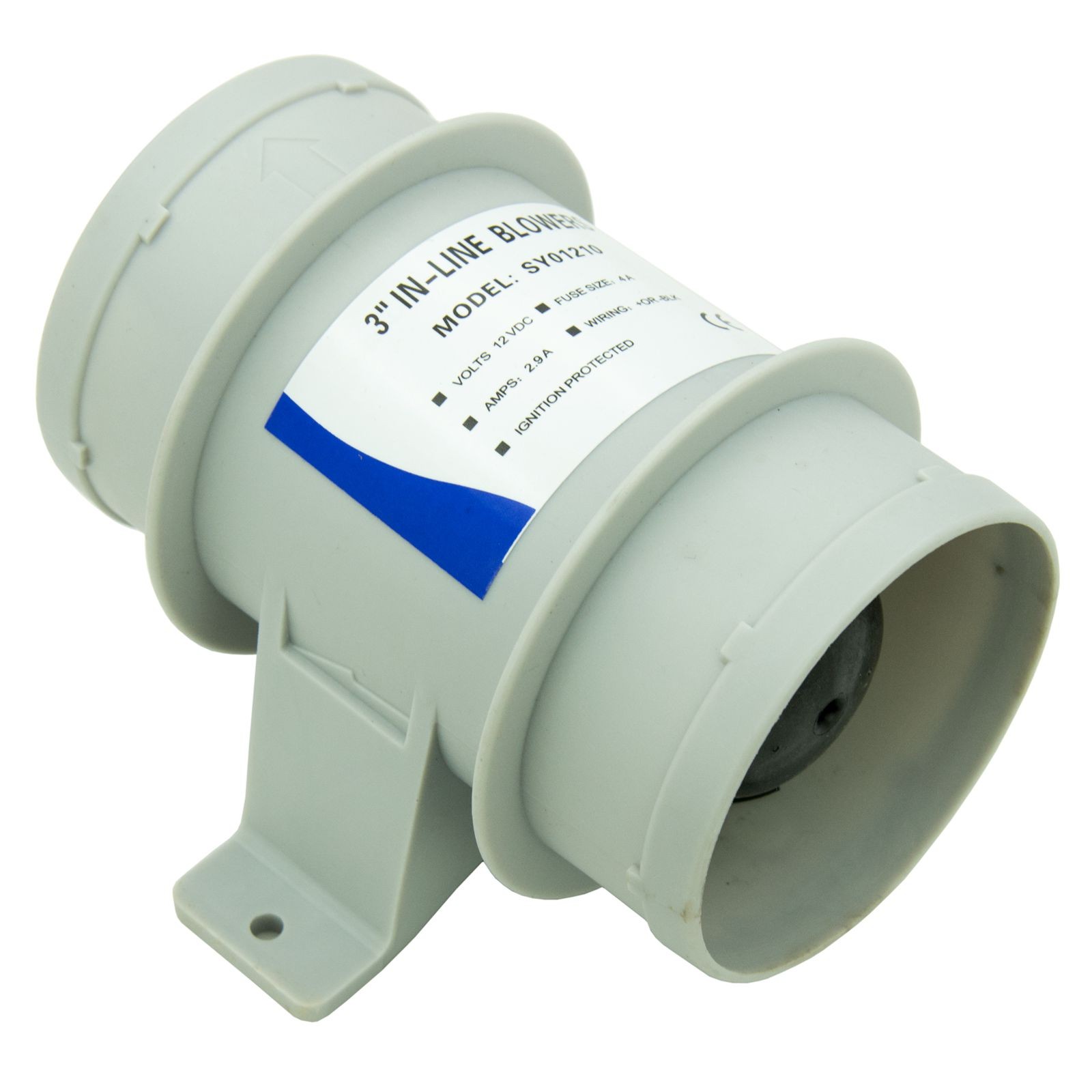 3 inch 12V In Line Blower Boat Bilge Blower Cool Fan Marine Cabin Ventilation