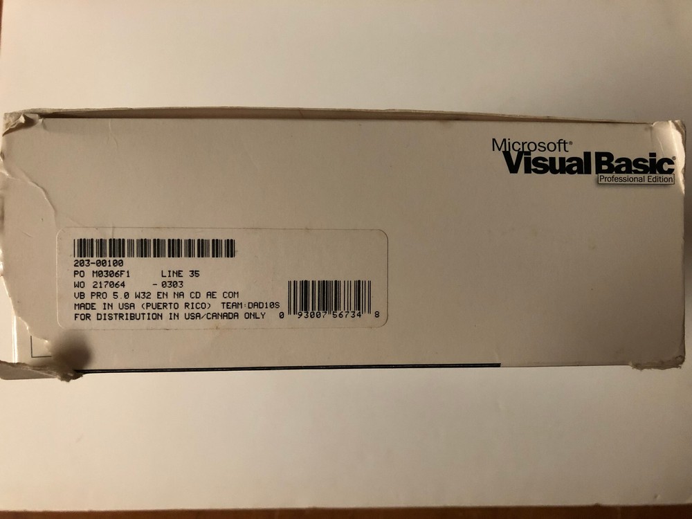 Microsoft Visual Basic Professional Edition Version 5.0 Academic CD Media