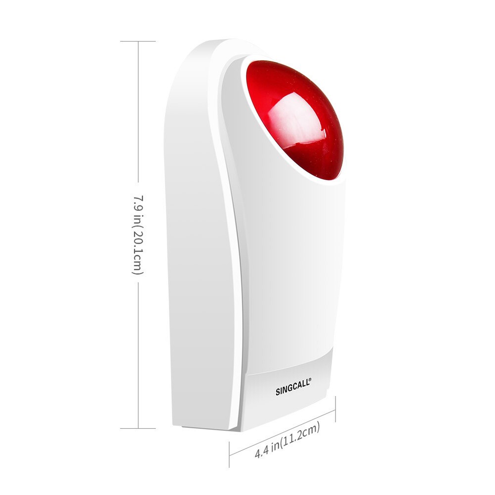 SINGCALL Wireless 2 Pcs Sound Strobe Flash Siren Security System with 4 Pagers